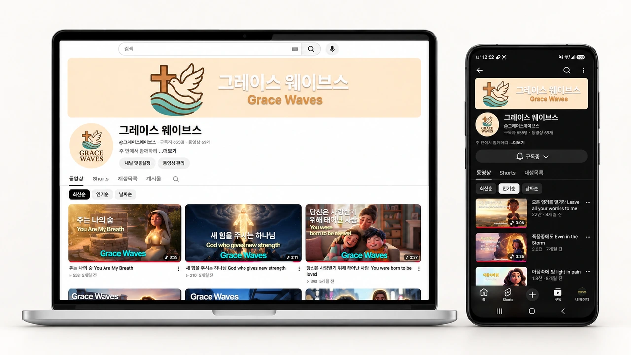 그래이스웨이브스 유튜브 채널 마케팅 프로젝트 이미지 모음